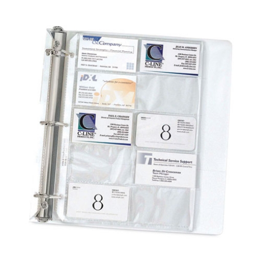 Picture of Business Card Binder Pages, For 2 X 3.5 Cards, Clear, 20 Cards/sheet, 10 Sheets/pack