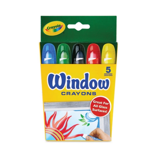 Picture of Washable Window Crayons, Assorted Colors, 5/set