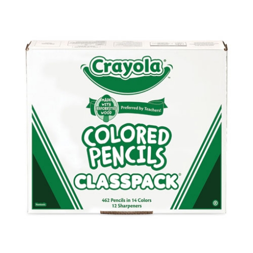 Picture of Color Pencil Classpack Set with (462) Pencils and (12) Pencil Sharpeners, 3.3 mm, 2B, Assorted Lead and Barrel Colors, 462/BX