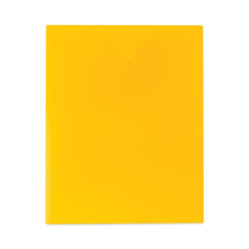 Picture of Two-Pocket Heavyweight Poly Portfolio Folder, 11 x 8.5, Yellow, 25/Box