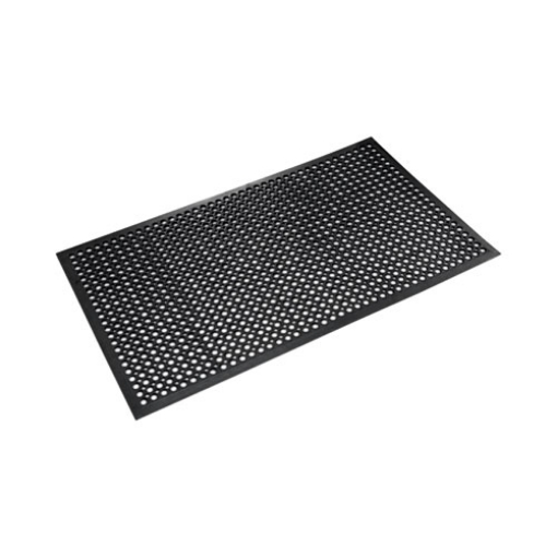 Picture of Safewalk-Light Heavy-Duty Anti-Fatigue Mat with Flow-Through Backing, Rubber, 36 x 120, Black