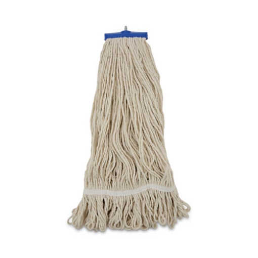 Picture of Mop Head, Lie-Flat Head, Cotton Fiber, 24 oz, White, 12/Carton