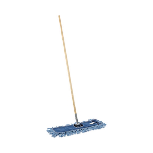 Picture of Dry Mopping Kit, 24 X 5 Blue Synthetic Head, 60" Natural Wood/metal Handle