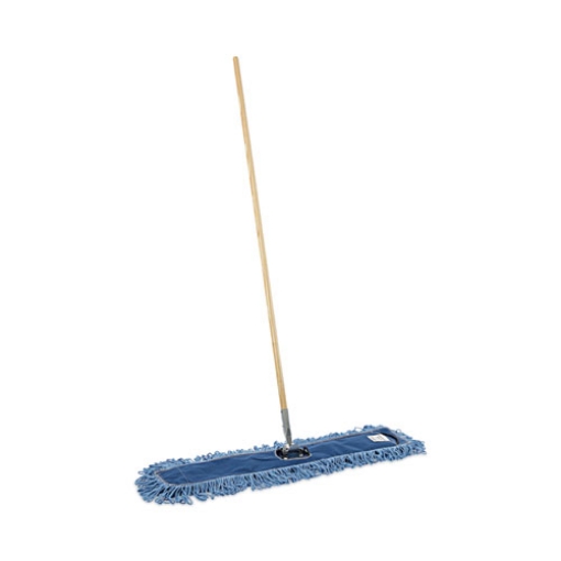 Picture of Dry Mopping Kit, 36 X 5 Blue Blended Synthetic Head, 60" Natural Wood/metal Handle