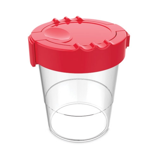 Picture of Antimicrobial No Spill Paint Cup, 3.46 w x 3.93 h, Red