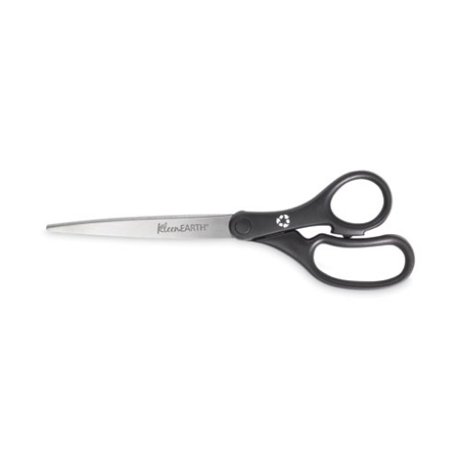 Picture of Kleenearth Basic Plastic Handle Scissors, 9" Long, 4.25" Cut Length, Black Straight Handle