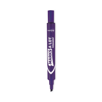 Picture of Marks A Lot Large Desk-Style Permanent Marker, Broad Chisel Tip, Purple, Dozen (8884)