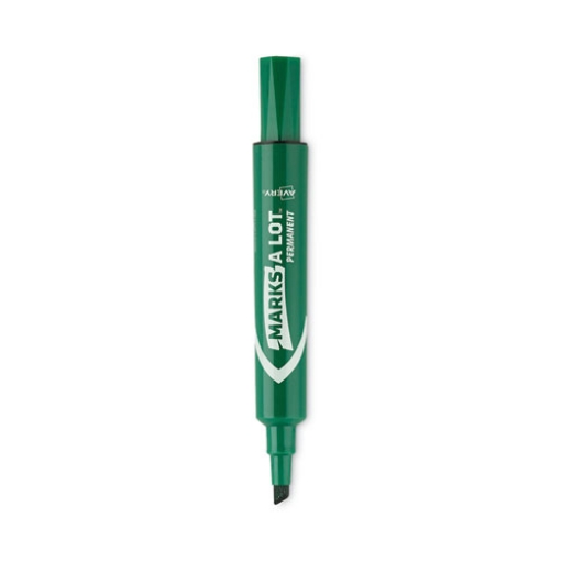 Picture of Marks A Lot Large Desk-Style Permanent Marker, Broad Chisel Tip, Green, Dozen (8885)