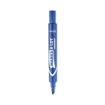 Picture of Marks A Lot Large Desk-Style Permanent Marker, Broad Chisel Tip, Blue, Dozen (8886)