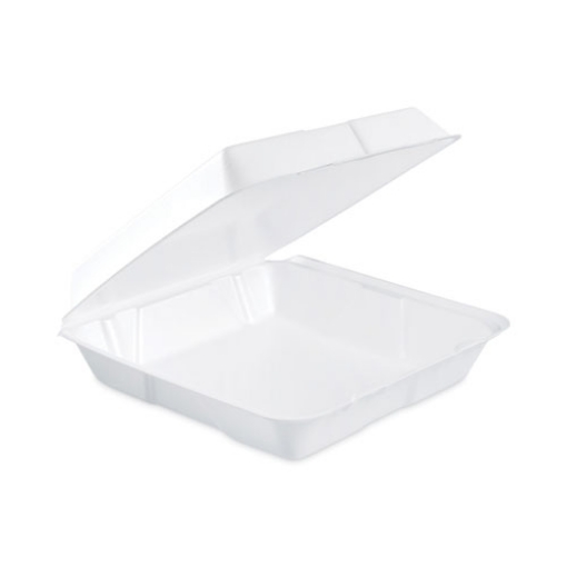 Picture of Insulated Foam Hinged Lid Containers, 1-Compartment, 9.3 x 9.5 x 3, White, 200/Pack, 2 Packs/Carton