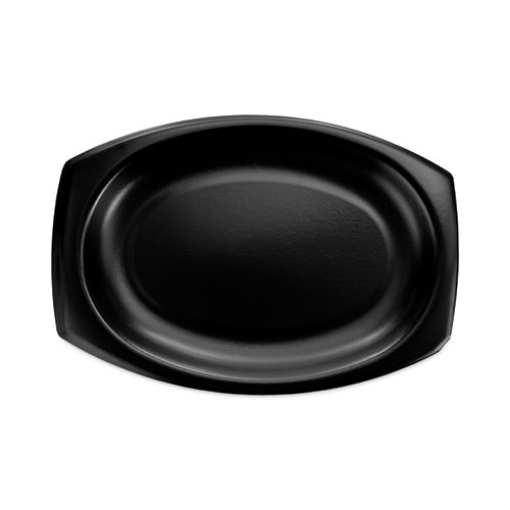 Picture of Quiet Classic Laminated Foam Dinnerware, 11" Platter, Black, 500/Carton