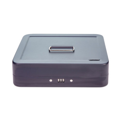 Picture of Cash Box with Combination Lock, 6 Compartments, 11.8 x 9.5 x 3.2, Charcoal