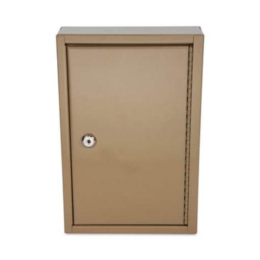 Picture of Key Lockable Key Cabinet, 30-Key, Metal, Sand, 8 x 2.63 x 12.13