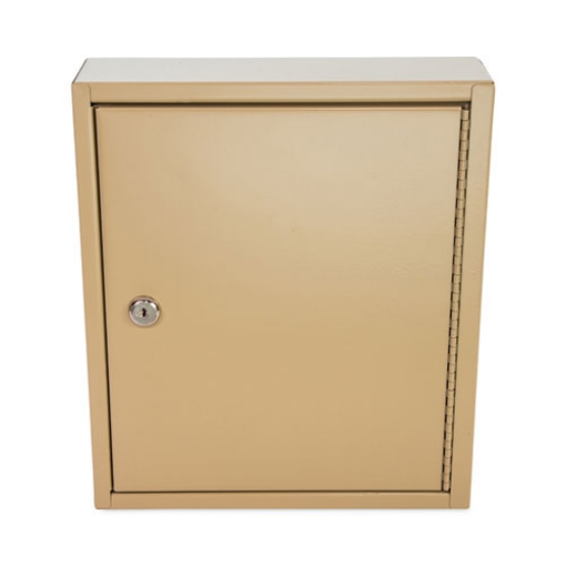 Picture of Key Lockable Key Cabinet, 60-Key, Metal, Sand, 10.63 x 3 x 12.13