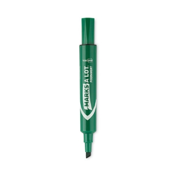 Picture of Marks A Lot Regular Desk-Style Permanent Marker, Broad Chisel Tip, Green, Dozen (7885)