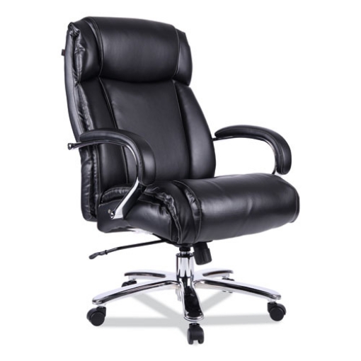 Picture of Alera Maxxis Series Big/tall Bonded Leather Chair, Supports 500 Lb, 21.42" To 25" Seat Height, Black Seat/back, Chrome Base