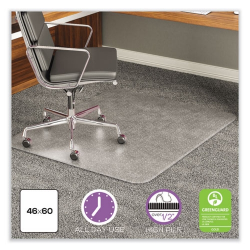 Picture of Execumat All Day Use Chair Mat For High Pile Carpet, 46 X 60, Rectangular, Clear