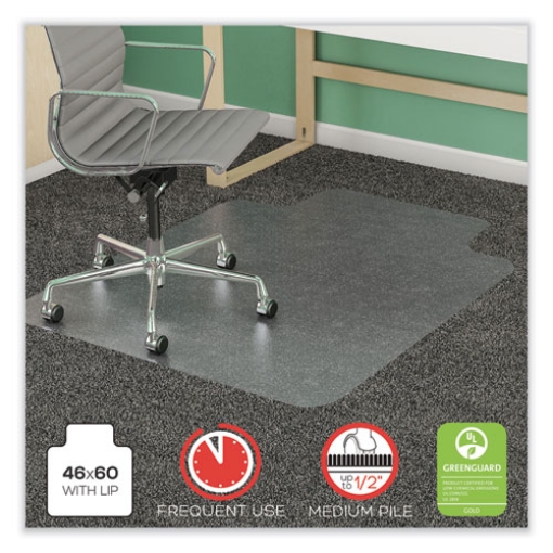 Picture of Supermat Frequent Use Chair Mat For Medium Pile Carpet, 46 X 60, Wide Lipped, Clear