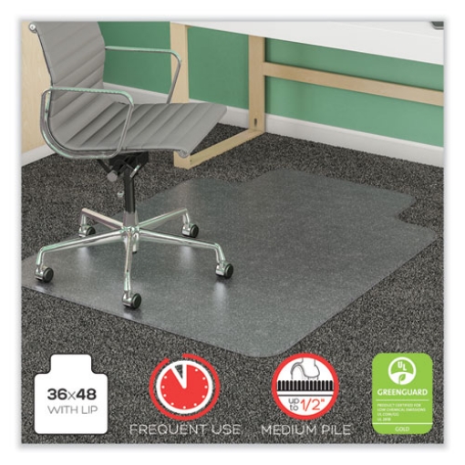 Picture of Supermat Frequent Use Chair Mat, Med Pile Carpet, Roll, 36 X 48, Lipped, Clear