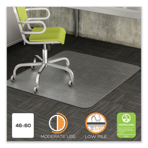 Picture of Duramat Moderate Use Chair Mat, Low Pile Carpet, Roll, 46 X 60, Rectangle, Clear