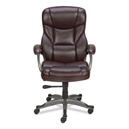 Picture of Alera Birns Series High-Back Task Chair, Supports Up to 250 lb, 18.11" to 22.05" Seat Height, Brown Seat/Back, Chrome Base
