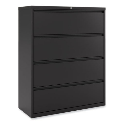 Picture of Lateral File, 4 Legal/Letter-Size File Drawers, Black, 42" x 18.63" x 52.5"