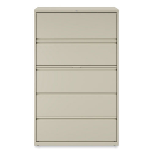 Picture of Lateral File, 5 Legal/Letter/A4/A5-Size File Drawers, Putty, 42" x 18.63" x 67.63"