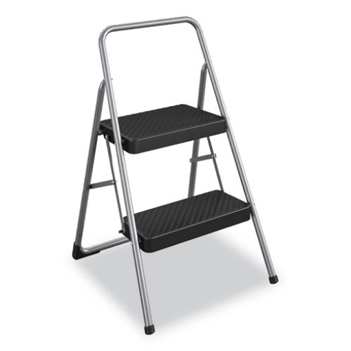 Picture of 2-STEP FOLDING STEEL STEP STOOL, 200 LB CAPACITY, 28.13" WORKING HEIGHT, COOL GRAY