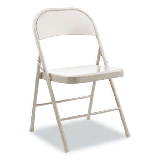 Picture of Armless Steel Folding Chair, Supports Up to 275 lb, Taupe Seat, Taupe Back, Taupe Base, 4/Carton
