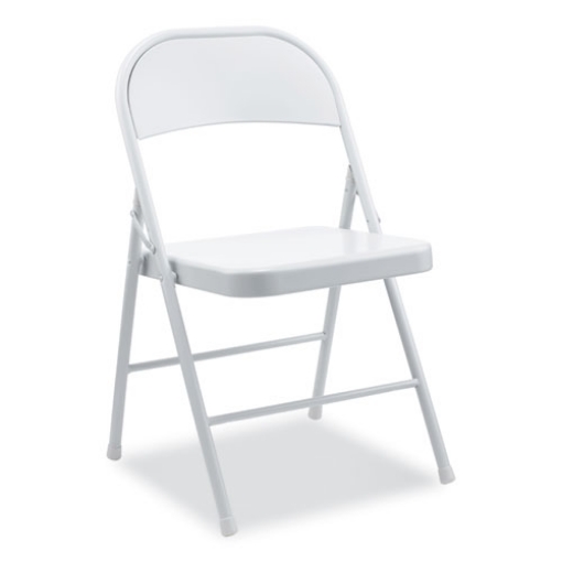 Picture of Armless Steel Folding Chair, Supports Up to 275 lb, Gray Seat, Gray Back, Gray Base, 4/Carton