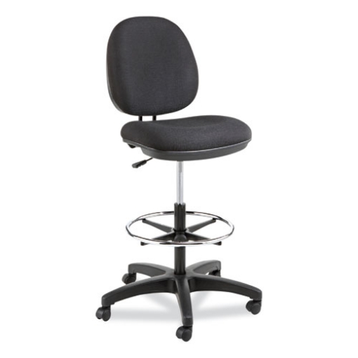 Picture of Alera Interval Series Swivel Task Stool, Supports Up To 275 Lb, 23.93" To 34.53" Seat Height, Black Fabric