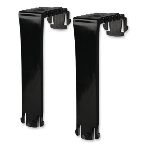 Picture of Two Break-Resistant Plastic Partition Brackets, For 2.63 to 4.13 Wide Partition Walls, Black, 2/Pack