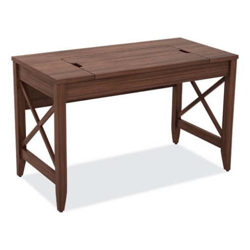 Picture of Sit-To-Stand Table Desk, 47.25" X 23.63" X 29.5" To 43.75", Modern Walnut