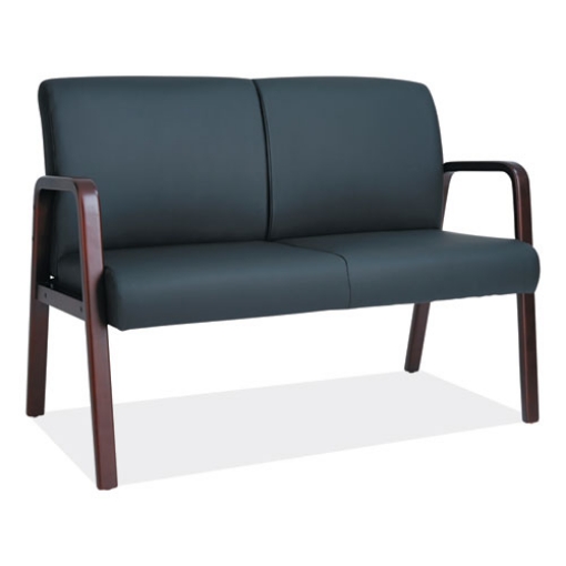 Picture of Alera Reception Lounge Series Wood Loveseat, 44.88w X 26.13d X 33h, Black/mahogany