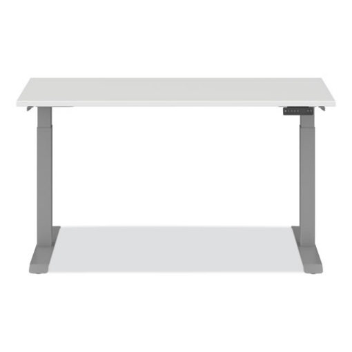 Picture of AdaptivErgo Sit-Stand Three-Stage Electric Height-Adjustable Table with Memory Controls, 60" x 24" x 30" to 49", White