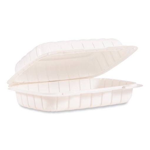 Picture of Hinged Lid Containers, Single Compartment,  6.5 x 9 x 2.75, White, Plastic, 200/Carton