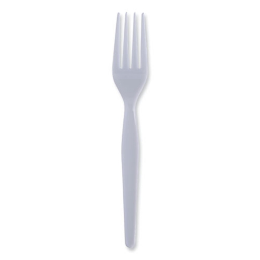 Picture of Heavyweight Polystyrene Cutlery, Fork, White, 1000/carton