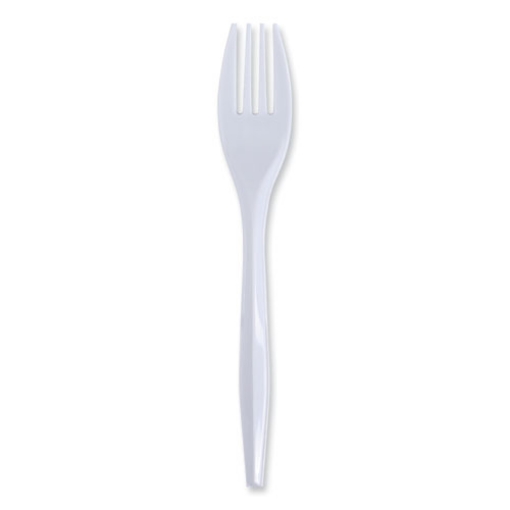 Picture of Mediumweight Wrapped Polypropylene Cutlery, Fork, White, 1000/carton