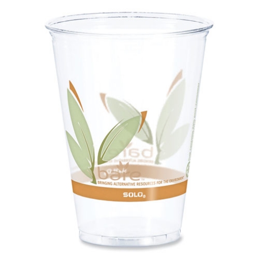 Picture of Bare Eco-Forward RPET Cold Cups, ProPlanet Seal, 10 oz, Leaf Design, Clear, 1,000/Carton
