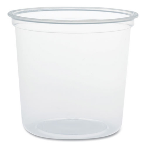 Picture of Microgourmet Plastic Deli Container, 24 oz, 4.7" Diameter x 4.1"h, Translucent, 500/Carton