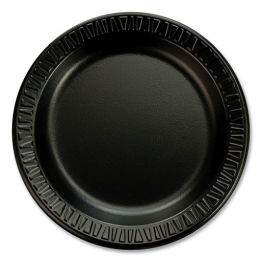 Picture of Quiet Classic Laminated Foam Dinnerware Plates, 6", Black, 125/Pack, 8 Packs/Carton