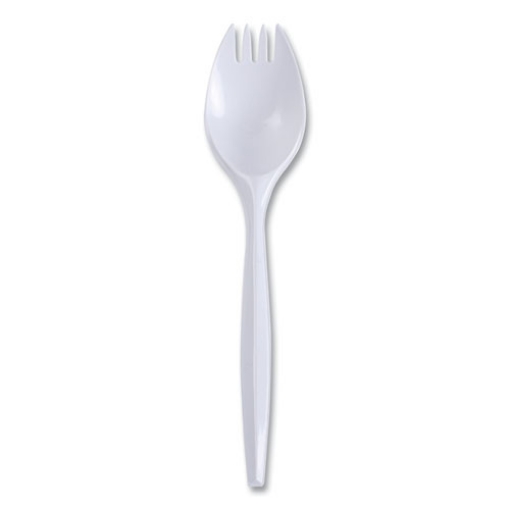 Picture of Mediumweight Wrapped Polypropylene Cutlery, Spork, White, 1,000/carton