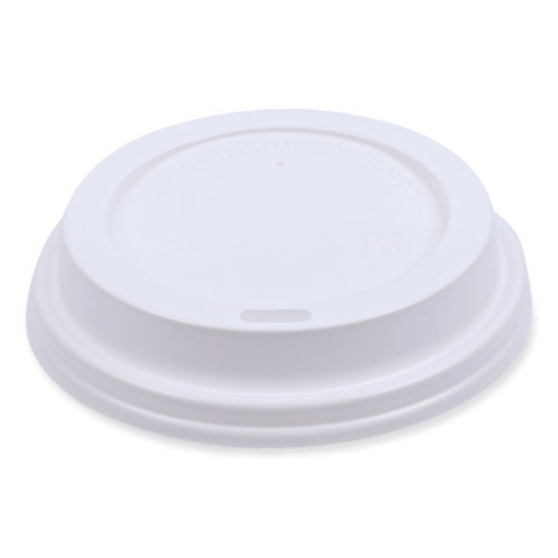 Picture of Deerfield Hot Cup Lids, Fits 10 Oz To 20 Oz Cups, White, Plastic, 50/pack, 20 Packs/carton