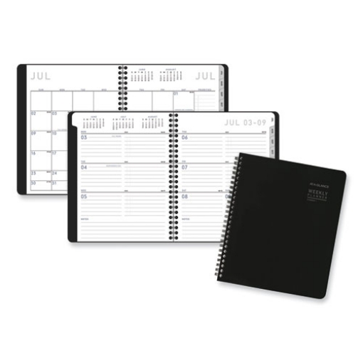 Picture of contempo lite academic year weekly/monthly planner, 8.75 x 7.87, black cover, 12-month (july to june) 2023 to 2024