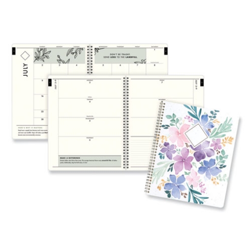 Picture of greenpath academic year weekly/monthly planner, greenpath art, 11 x 9.87, floral cover, 12-month (july to june): 2023 to 2024