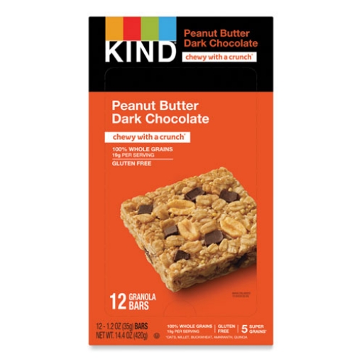 Picture of Healthy Grains Bar, Peanut Butter Dark Chocolate, 1.2 Oz, 12/box