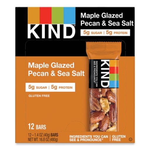 Picture of Nuts And Spices Bar, Maple Glazed Pecan And Sea Salt, 1.4 Oz Bar, 12/box