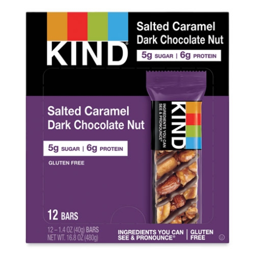 Picture of Nuts And Spices Bar, Salted Caramel And Dark Chocolate Nut, 1.4 Oz, 12/pack