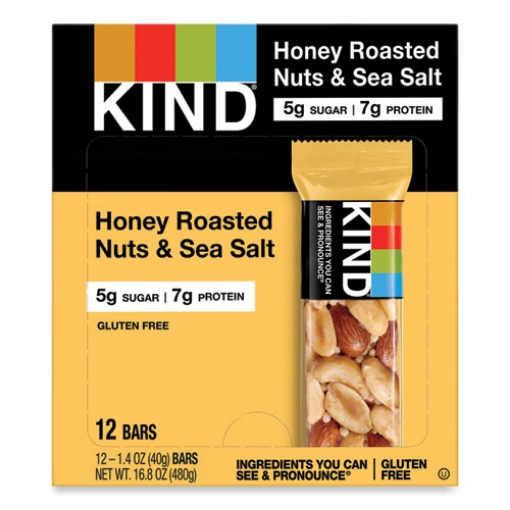 Picture of Nuts And Spices Bar, Honey Roasted Nuts/sea Salt, 1.4 Oz Bar, 12/box