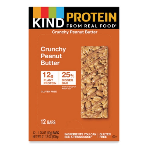 Picture of Protein Bars, Crunchy Peanut Butter, 1.76 Oz, 12/pack